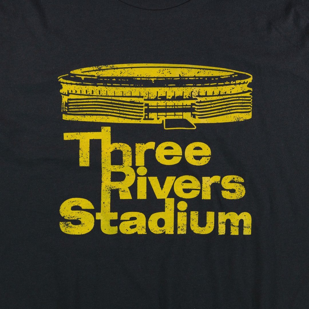 Three Rivers Stadium Pittsburgh T-Shirt Graphic Black
