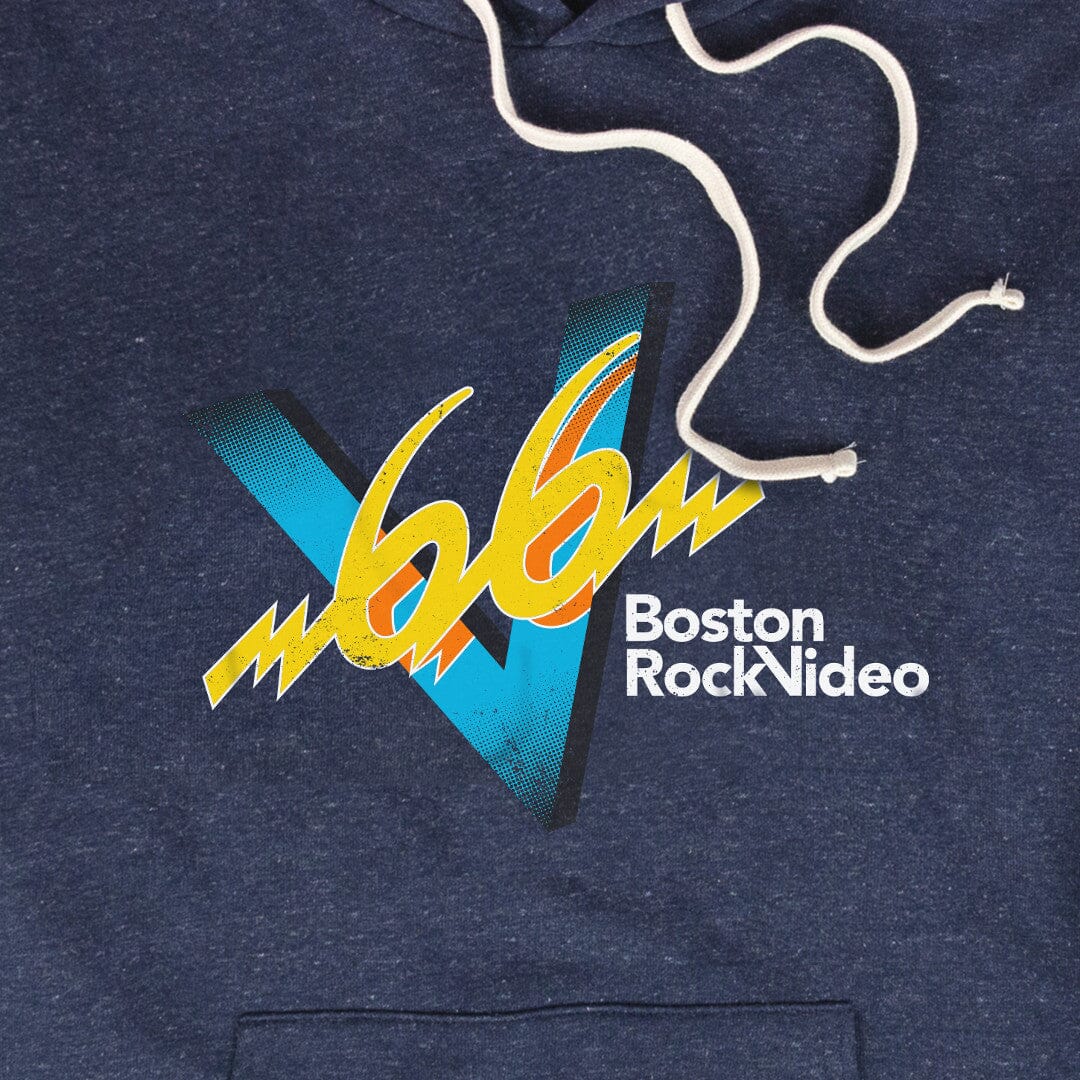 V66 Boston Rock Video Hoodie Graphic Dark Blue