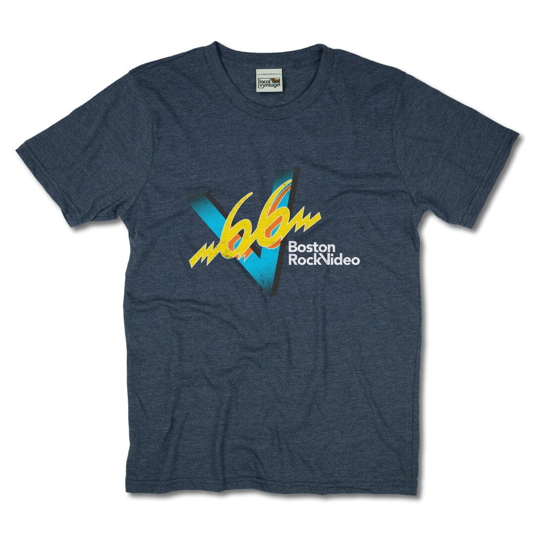 V66 Boston Rock Video T-Shirt Front Dark Blue