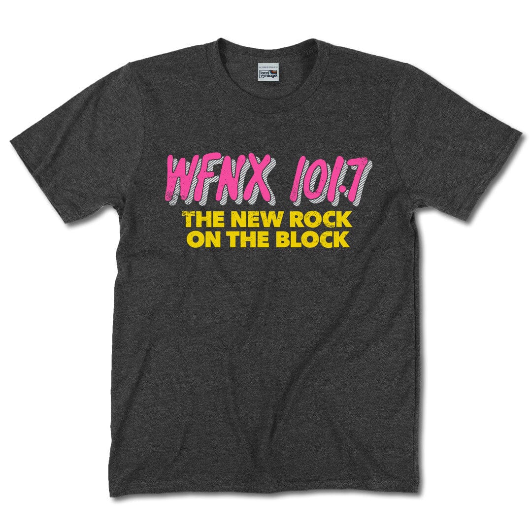 WFNX 101.7 Boston T-Shirt Front Dark Gray