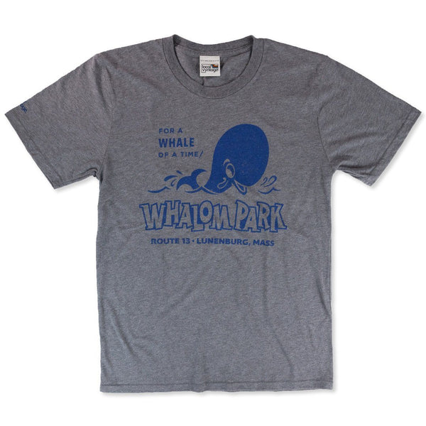 Whalom Park Massachusetts T-Shirt Front Grey With Blue